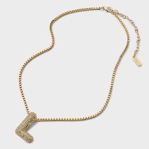 SUGARFIX crystal chain initial necklace- gold